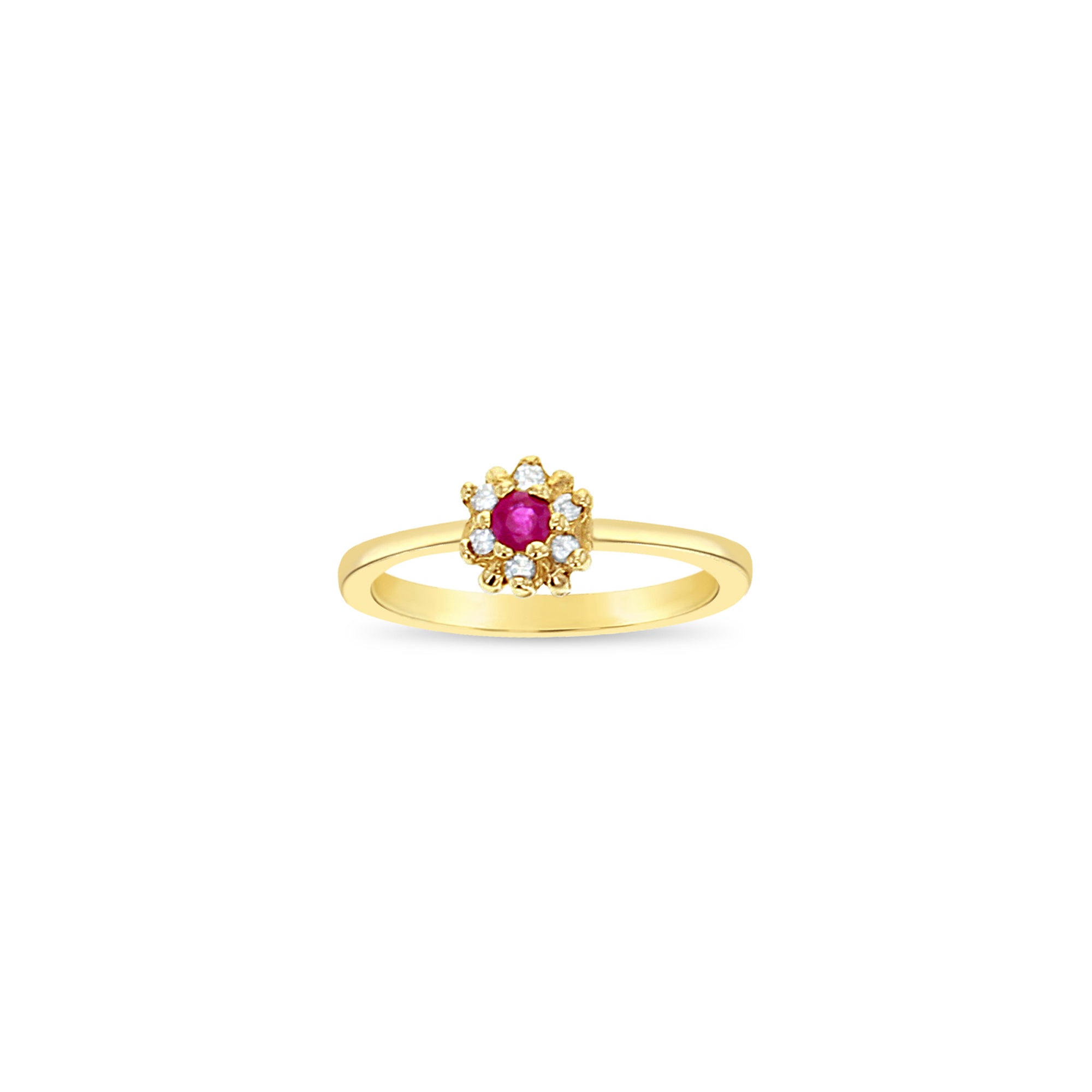 14K Yellow Gold Flower Shaped Sapphire or Ruby Ring - Elegant Jewelry for Weddings, Anniversaries & Special Occasions