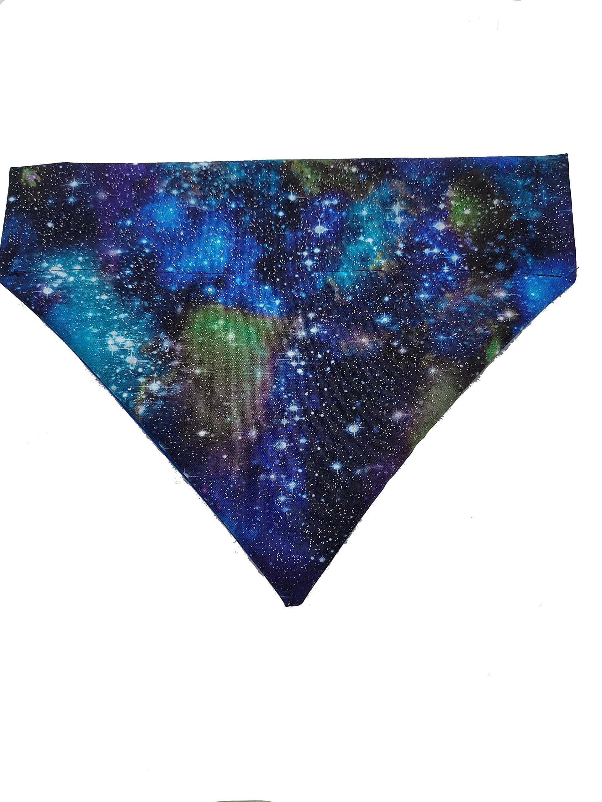 Sparkly Galaxy Print Dog Bandana - Adjustable Over-the-Collar Design for Small Dogs - Perfect for Pet Fashion, Birthday Parties & Outdoor Adventures