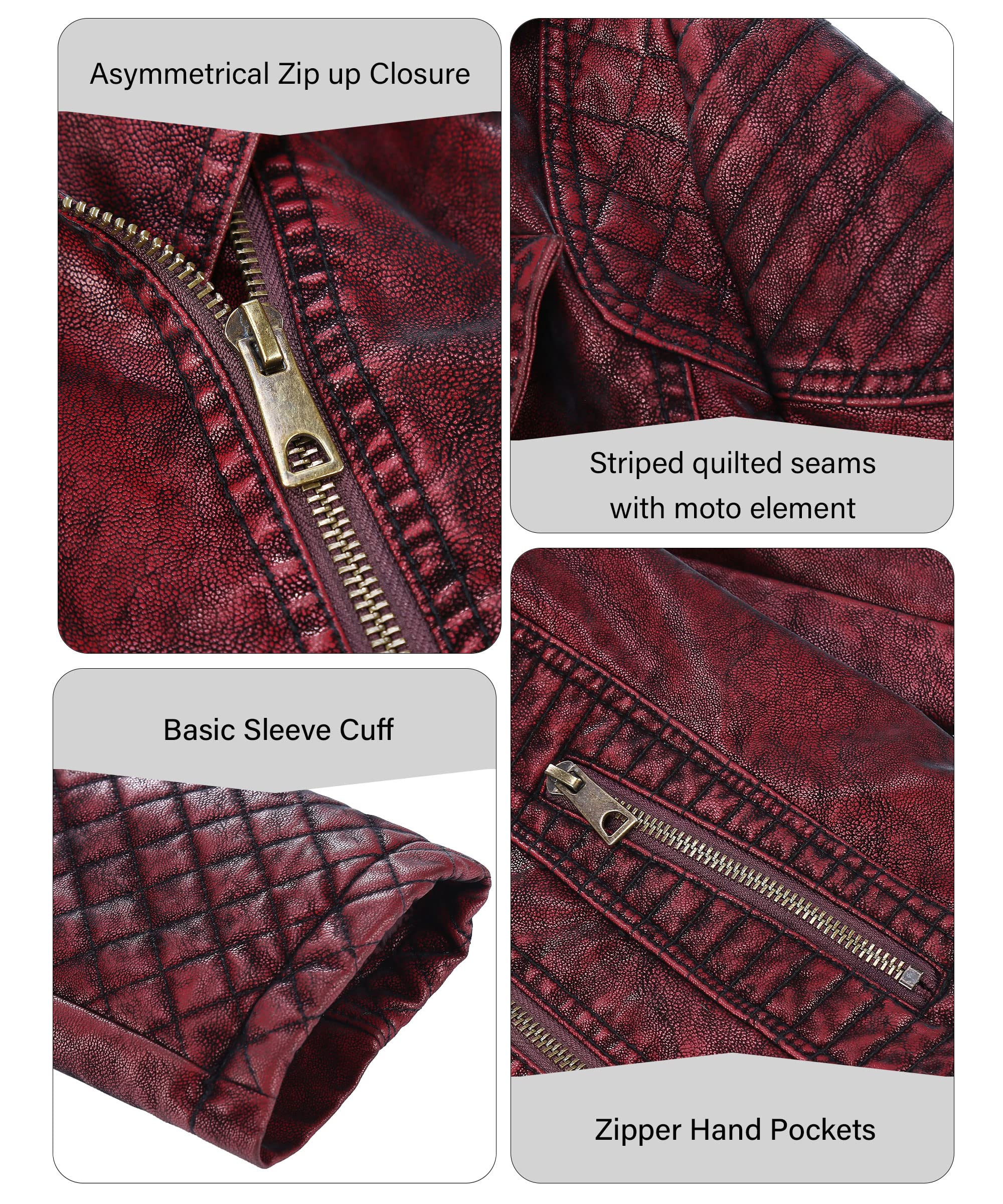 Bellivera Women's Faux Leather Casual Jacket - Lightweight Classic Coat for Spring 2025 | Trendy Motorcycle Outfits & Everyday Wear | Perfect for Biker Fashion, Street Style, and Office Looks