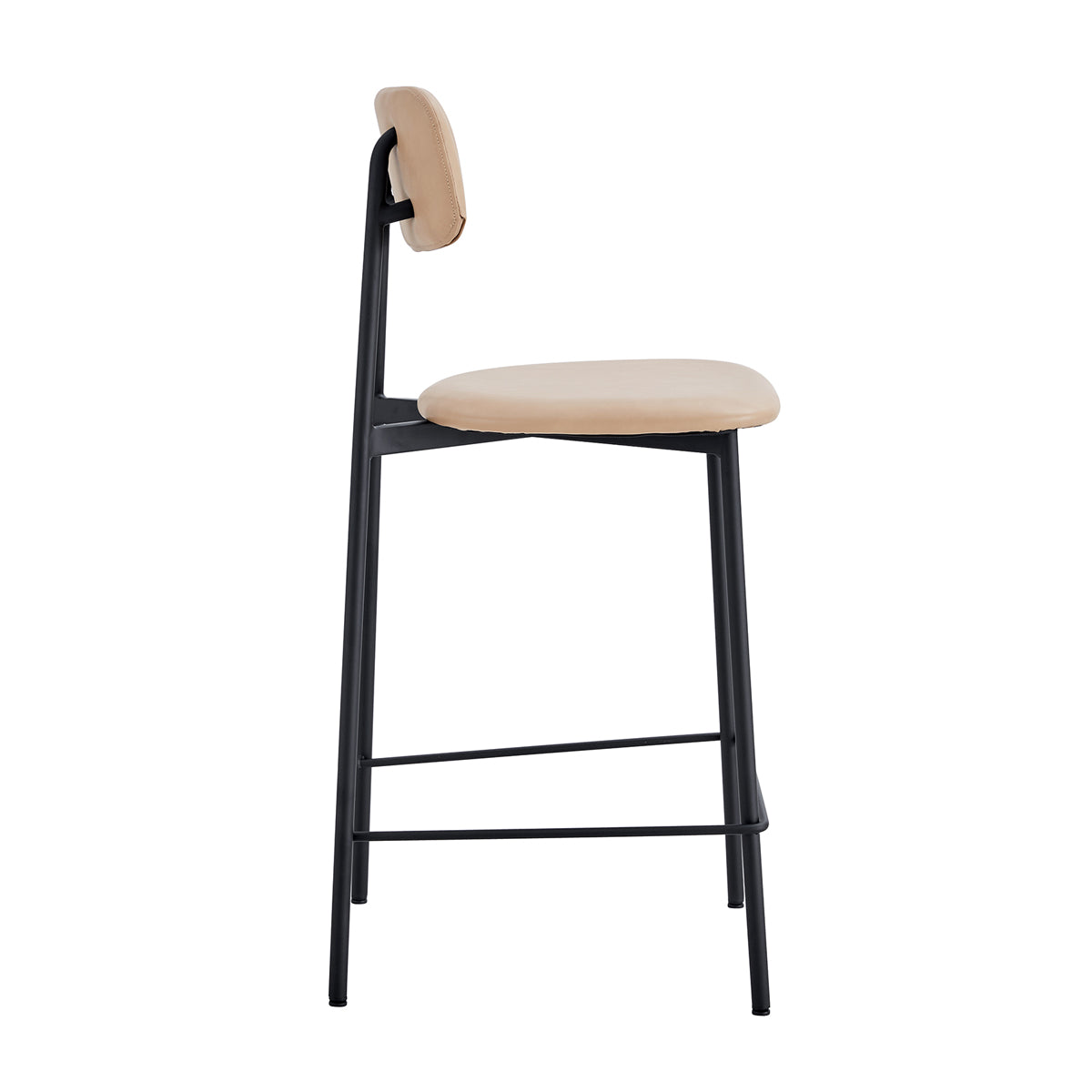 Premium Bailey Leatherette Bar Stools - Set of 2, Adjustable Height Counter Stools with Padded Seats for Kitchen Island, Breakfast Bar & Home Decor - Modern PU Leather Barstools for Dining & Entertainment Areas