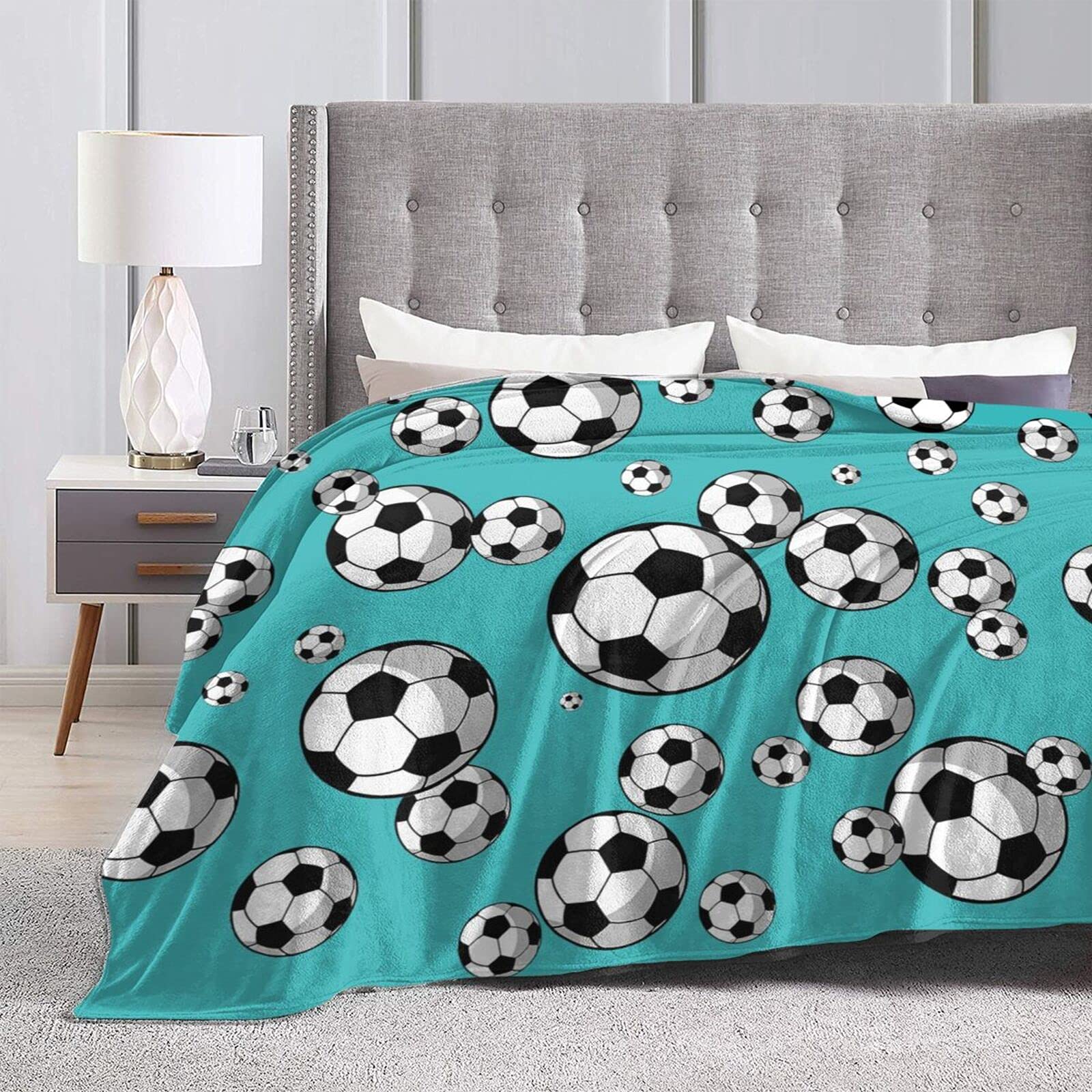Super Soft Cozy Flannel Soccer Blanket - 50