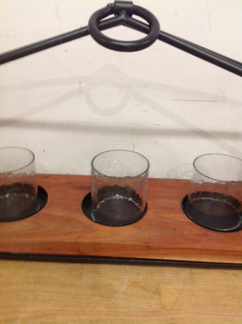 21-Piece Wood & Metal Candle Holder Set with 3 Glass Jars - Perfect for Home Decor, Wedding Centerpieces, and Romantic Ambiance