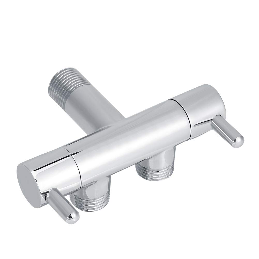 OhhGo 2-Way Faucet Valve - Water Distribution Valve for Toilet & Sink Faucets - Brass Outlet Splitter for Bathroom & Kitchen Use - Perfect for Polishing, Cleaning & Watering Plants