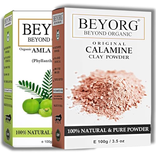 100% Pure Amla Powder & Calamine Powder - Natural Herbal Remedy for Skin & Hair Care (200g) | Perfect for DIY Face Masks, Hair Treatments & Acne Relief