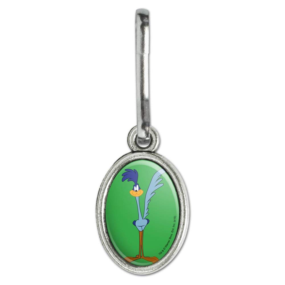 Vintage Looney Tunes Road Runner Antique Oval Charm - Zipper Pull Accessory for Purses, Backpacks, Luggage & Suitcases | Fun Cartoon Character Decoration for Bags & Travel Gear