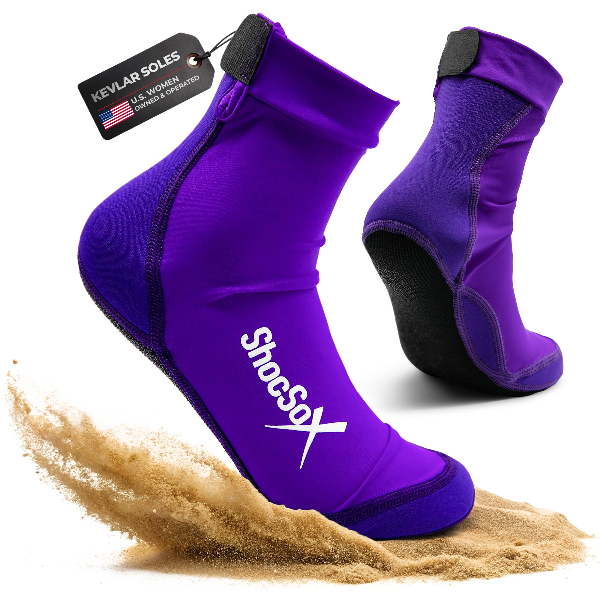 Premium Beach Volleyball & Sand Soccer Socks with Armor-Grade Soles - Longest Lasting Performance Socks for Outdoor Sports & Beach Activities