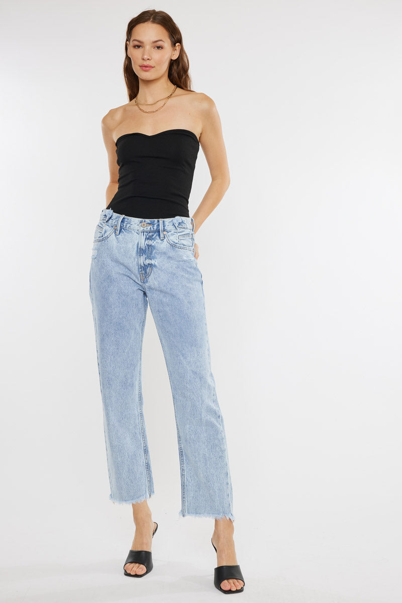 Meadow High Rise Straight Leg Jeans for Women - Stretchy Denim Pants, Comfortable & Flattering Fit - Perfect for Casual Wear, Office & Date Nights