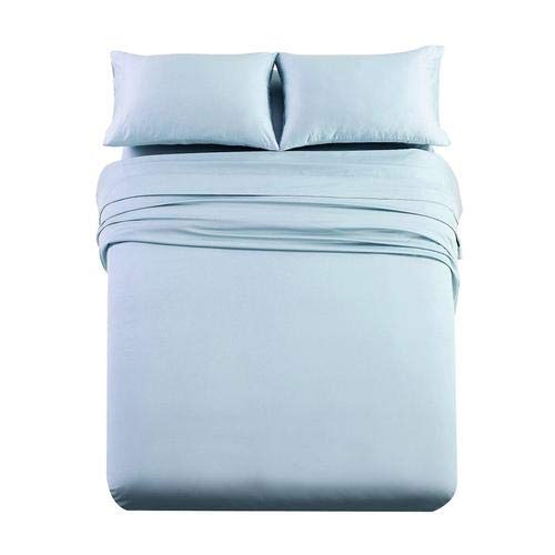 Premium 1000 Thread Count Queen Size Sheet Set - Ultra Soft & Breathable Solid Blue Luxury Bedding for Hotel & Home Use