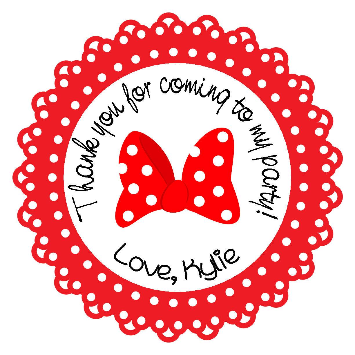 Minnie Mouse Hair Bow Stickers for Birthday Party Decorations - Perfect for Kids' Party Favors, Scrapbooking, and DIY Crafts
