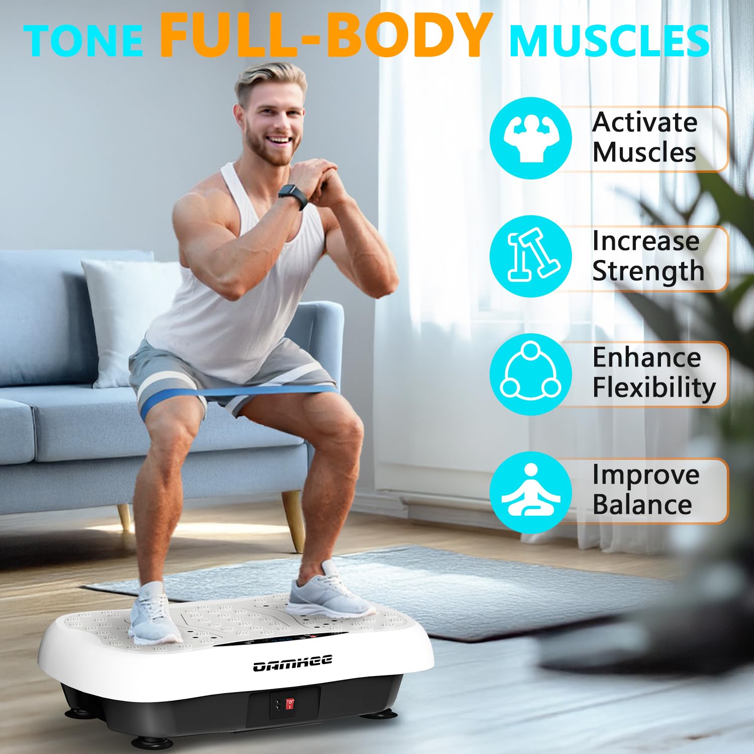 **Vibration Plate Exercise Machine for Weight Loss & Full Body Workout - 120 Adjustable Speeds, 330 Lbs Capacity - Power Vibrating Platform for Home Gym, Lymphatic Drainage & Muscle Recovery**    *(Ideal for Home Fitness, Weight Management, Toning, Circulation Boost & Relaxation)*