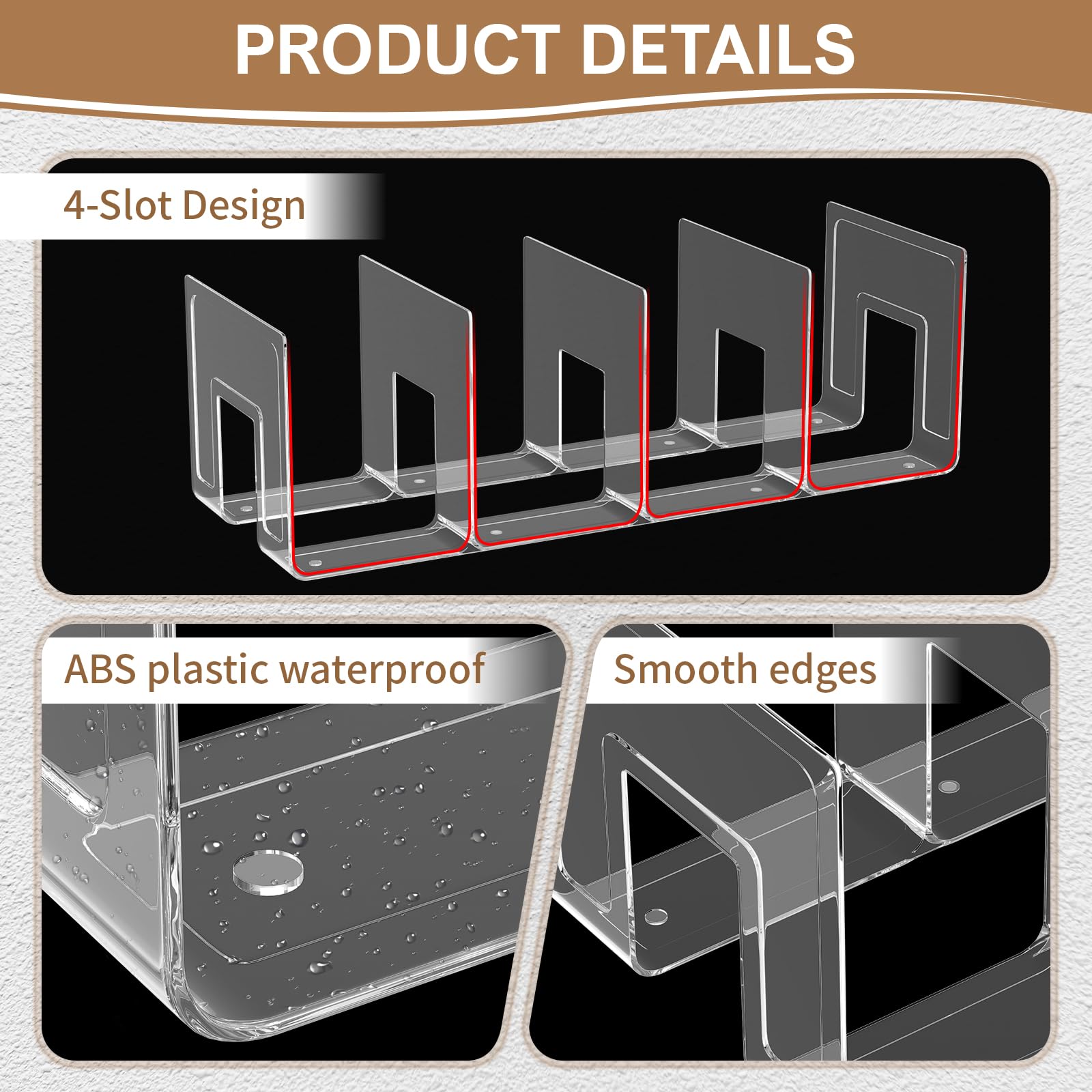 2PCS Clear Adjustable Purse Organizers - Plastic Handbag Storage Shelf & Clutch Dividers for Closet, Cabinet & Bedroom Organization | Keep Purses Upright & Save Space | Perfect for Handbag Display, Travel Storage & Wardrobe Organization