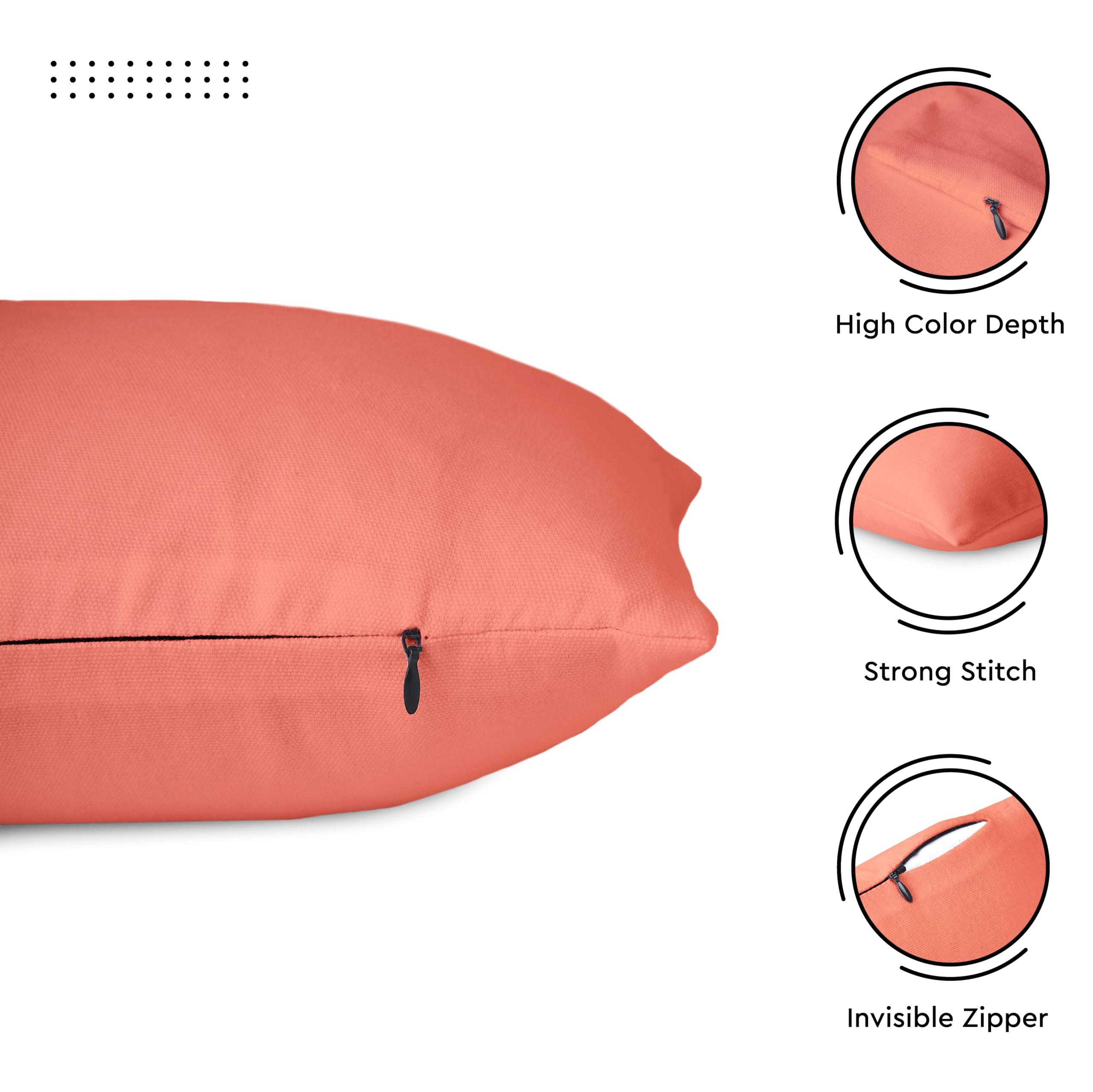 Encasa XO Decorative Throw Pillow Covers Set of 2 (12x20 Inches) - Soft Coral Cotton Cushion Covers for Living Room, Bed, Sofa | No Inserts Included | Premium Zipper Closure | Perfect for Home Decor, Accent Pillows & Cozy Interior Styling