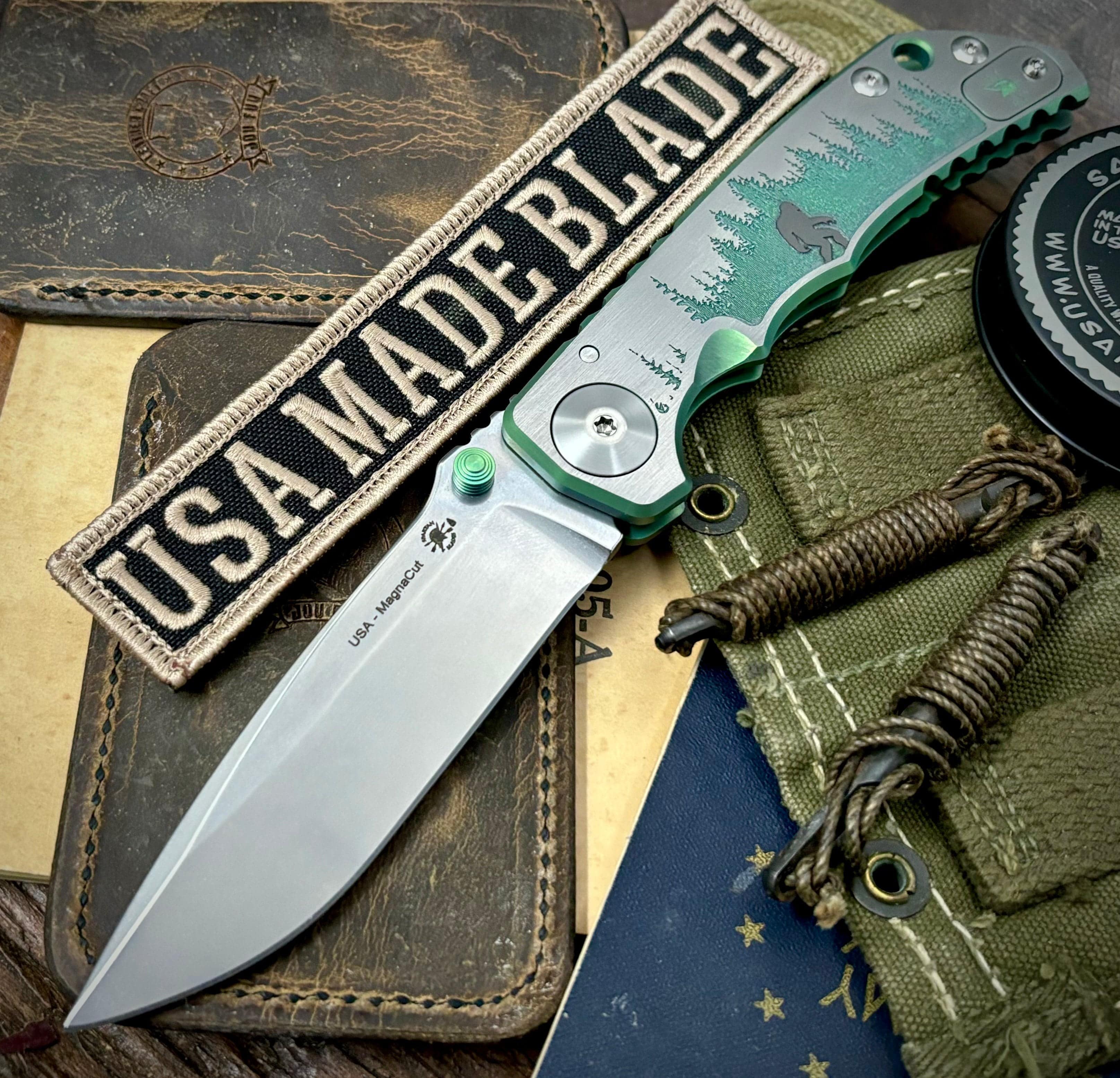 Spartan Blades Harsey Folder Sasquatch Special Edition Folding Knife - MagnaCut Steel Blade, Tactical EDC Pocket Knife for Outdoor Camping, Hunting & Survival Gear