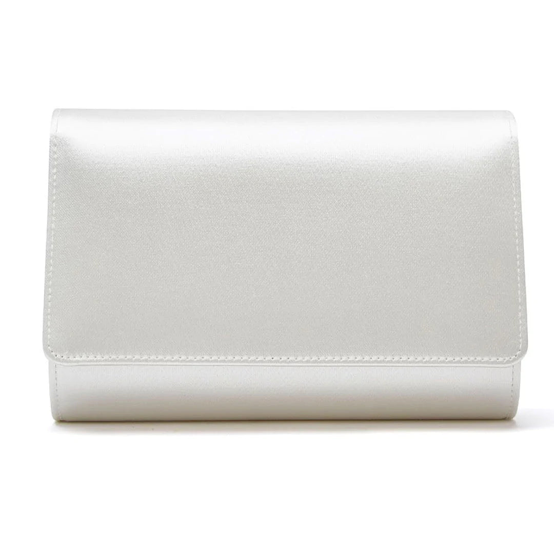 Rainbow Club Ivory Satin Wedding Clutch Bag - Elegant Bridal Purse for Bride, Bridesmaids & Special Occasions | Perfect for Ceremony, Reception & Formal Events