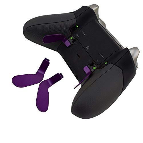 4 Pcs Purple Metal Stainless Steel Paddles with Hair Trigger Locks - Replacement Parts for Xbox One Elite Controller - Perfect for Competitive Gaming & Enhanced Gameplay Experience