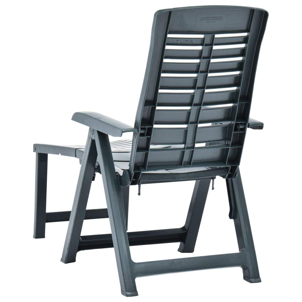 Adjustable Folding Outdoor Chaise Lounge Chair - Plastic Patio Sun Lounger for Beach, Pool, Backyard & Garden - Comfortable Recliner with Armrests (Green) - Perfect for Relaxing, Sunbathing & Outdoor Leisure