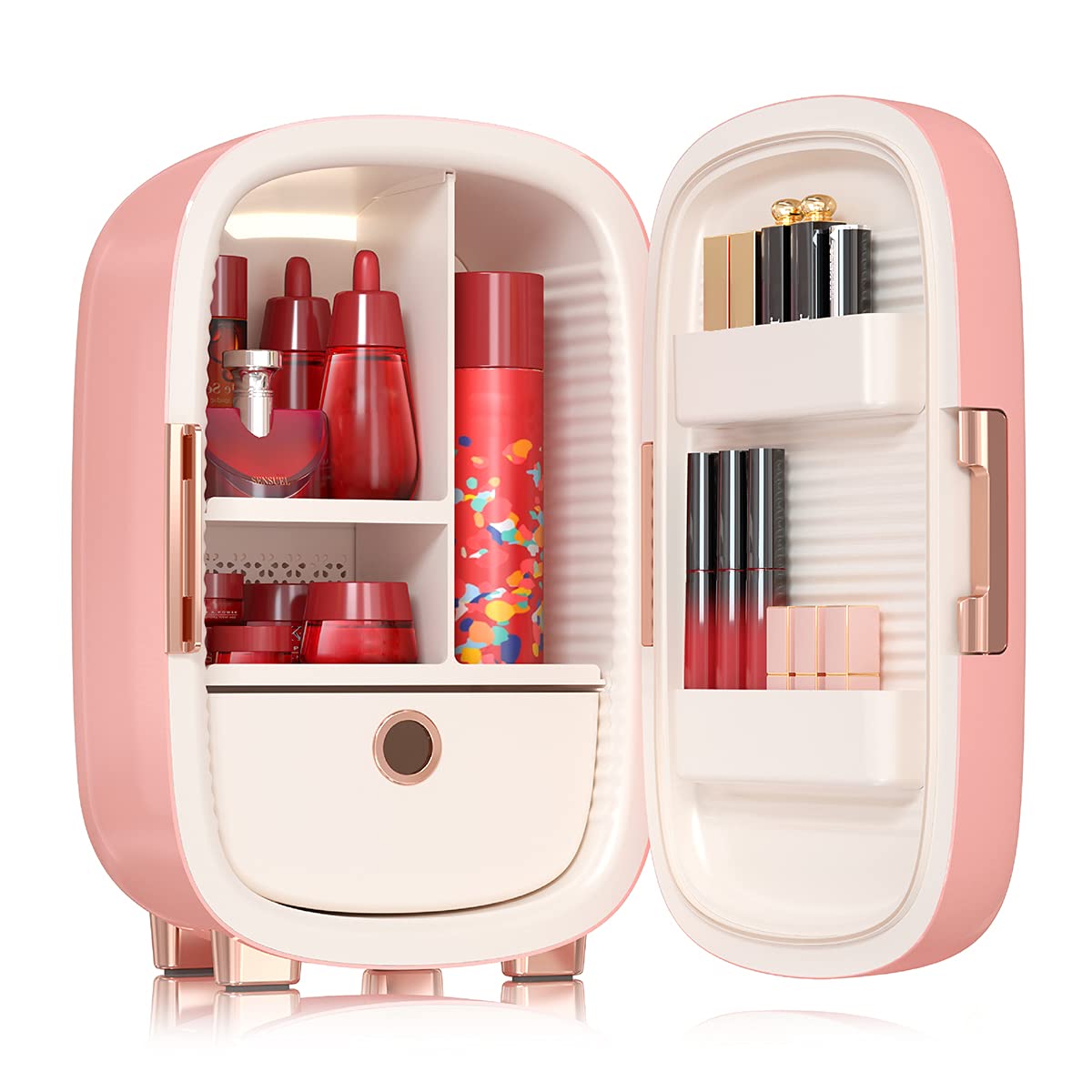 BS ONE 12L Skincare Fridge with Intelligent Temperature Control (10°C/50°F) - Mini Cosmetic Fridge for Makeup, Skincare Products & Perfumes | Perfect for Bedroom, Bathroom or Salon Use