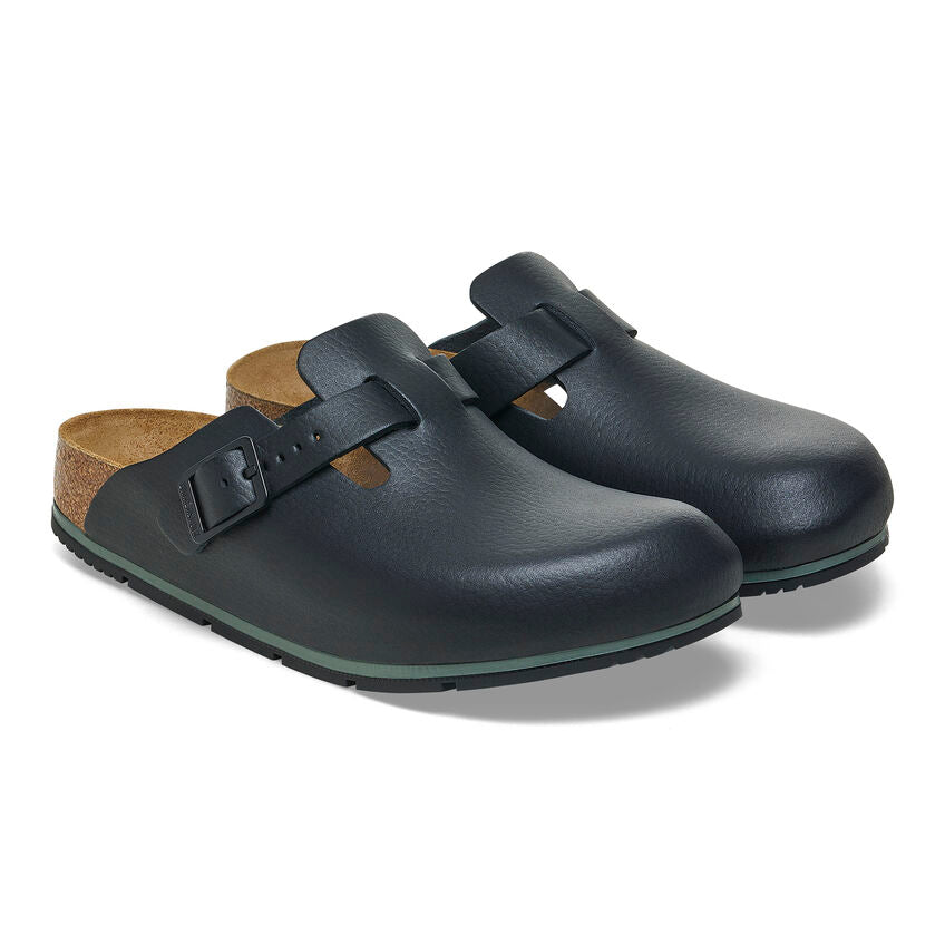 Birkenstock Boston Pro Leather Clogs for Men & Women - Black Comfortable Slip-On Shoes for Home, Office & Casual Wear