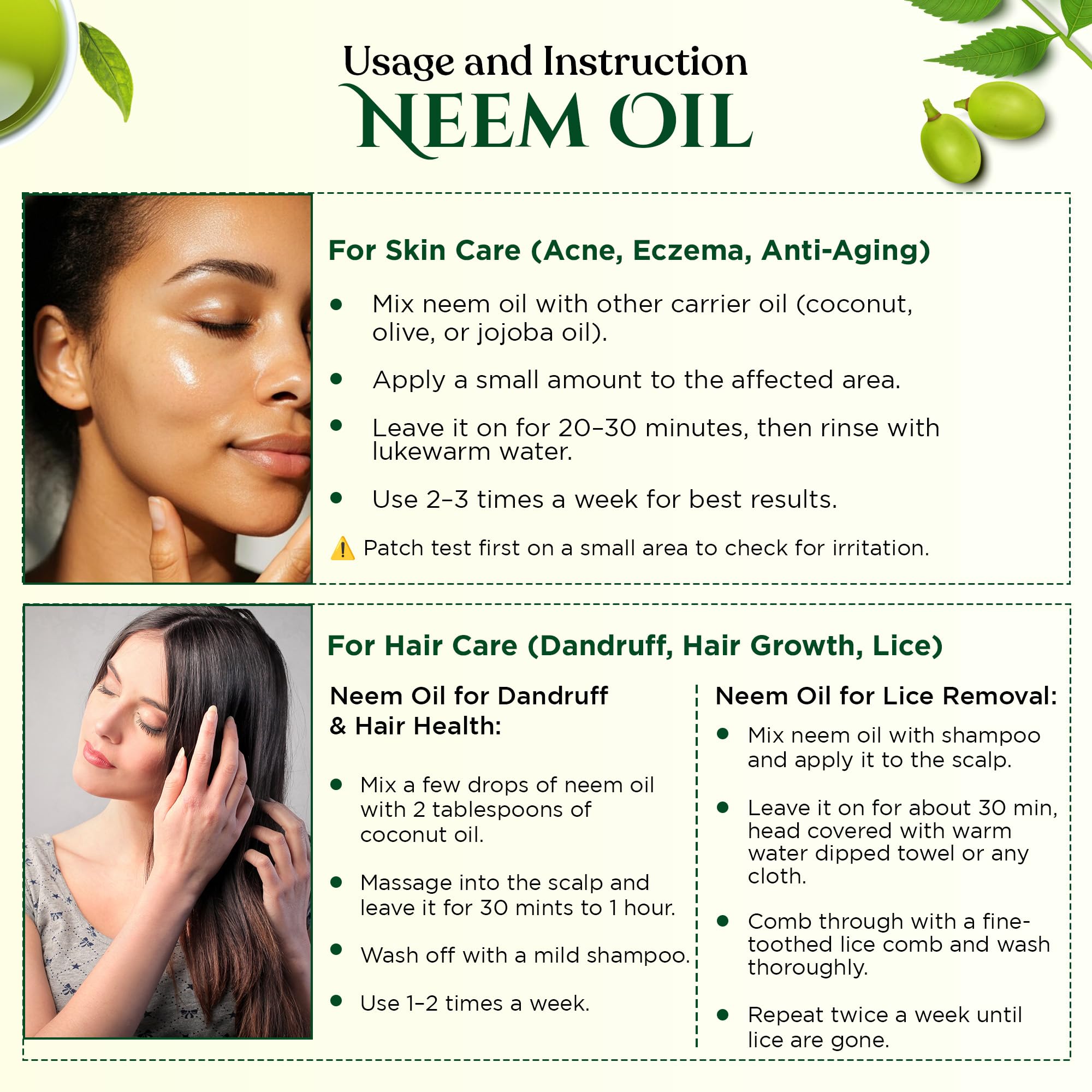 Rey Naturals Cold Pressed Neem Oil 200ml - Pure Organic Neem Oil for Skin Care, Hair Growth & Scalp Treatment | Helps with Dandruff, Lice Removal & Acne | Ideal for Body Massage, Hair Care Routine & Natural Beauty Regimen