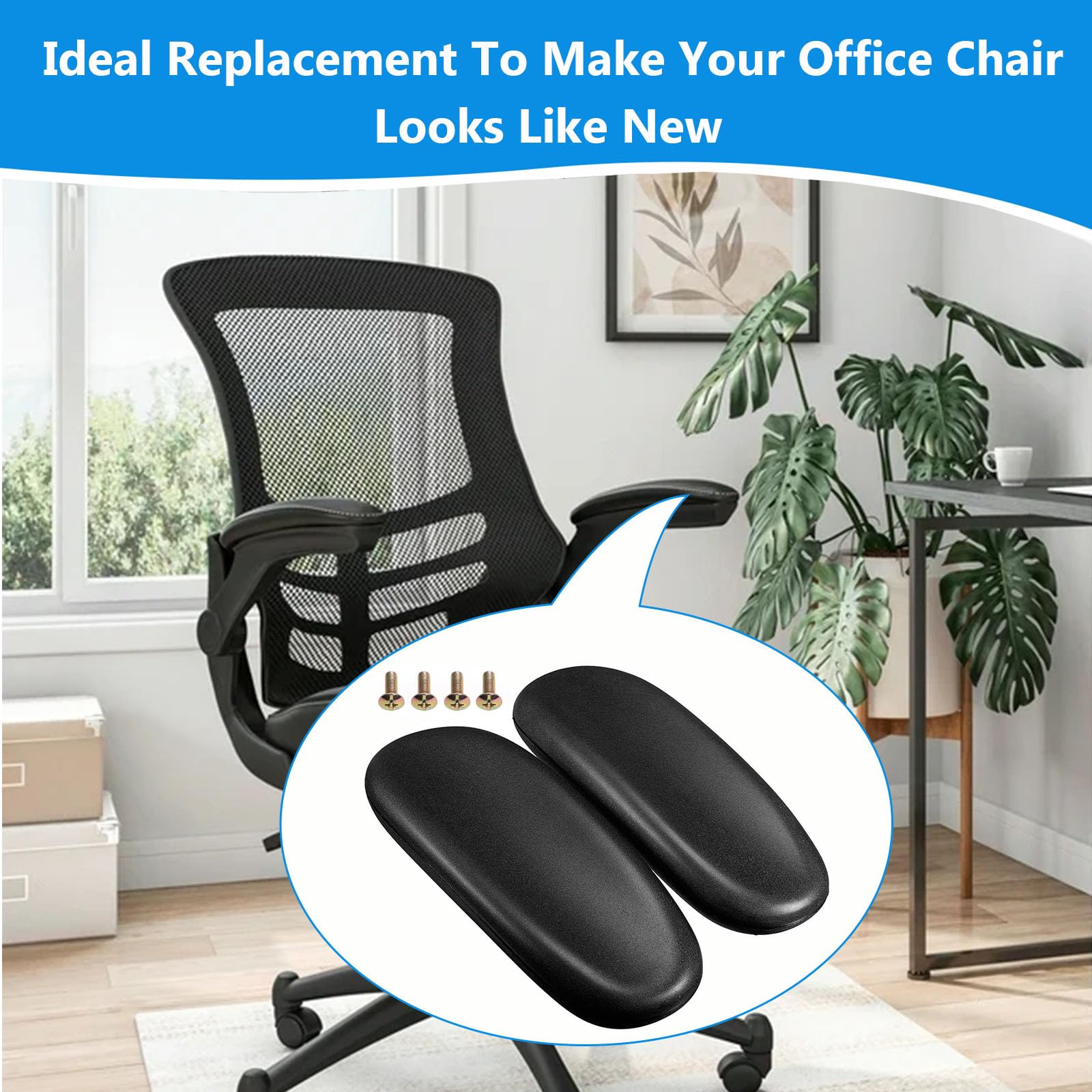 Universal Office Chair Replacement Armrest Pads - 4