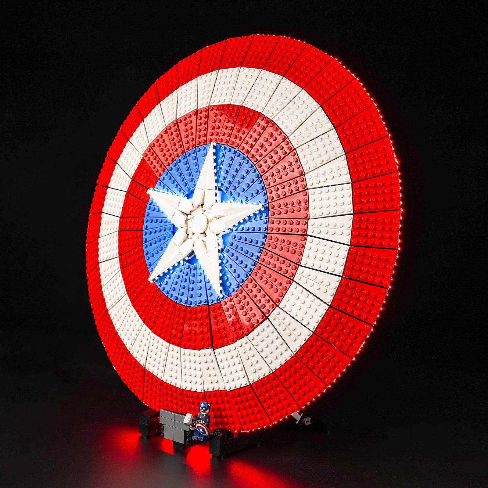 LEGO Marvel Captain America's Shield 76262 Building Kit with LED Lights – Superhero Toy for Kids & Collectors | Perfect for Display, Gifts & Role Play
