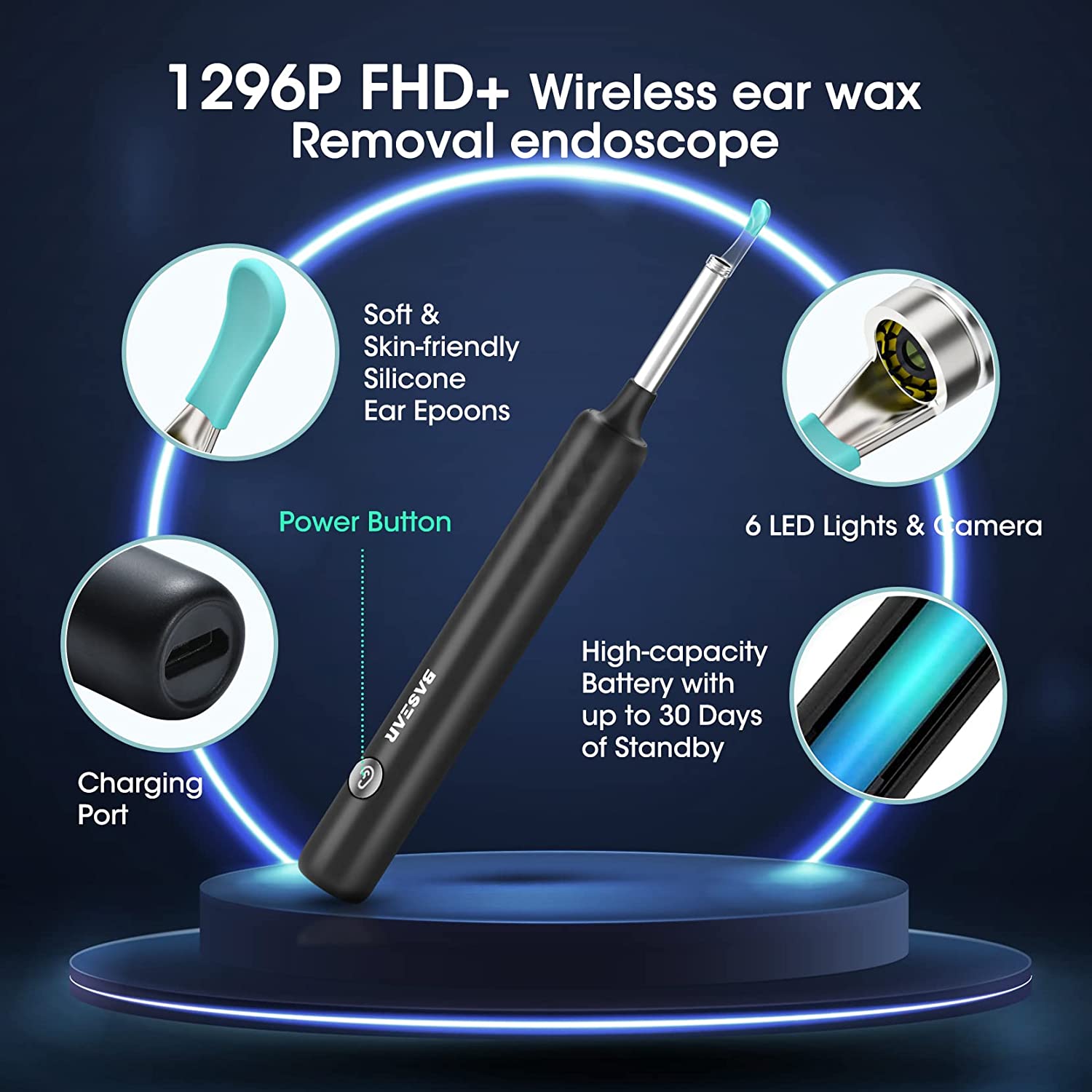 Ear Wax Removal Tool with HD Camera - Safe & Effective Ear Cleaner for Adults & Kids - Home Use & Professional Ear Cleaning Kit