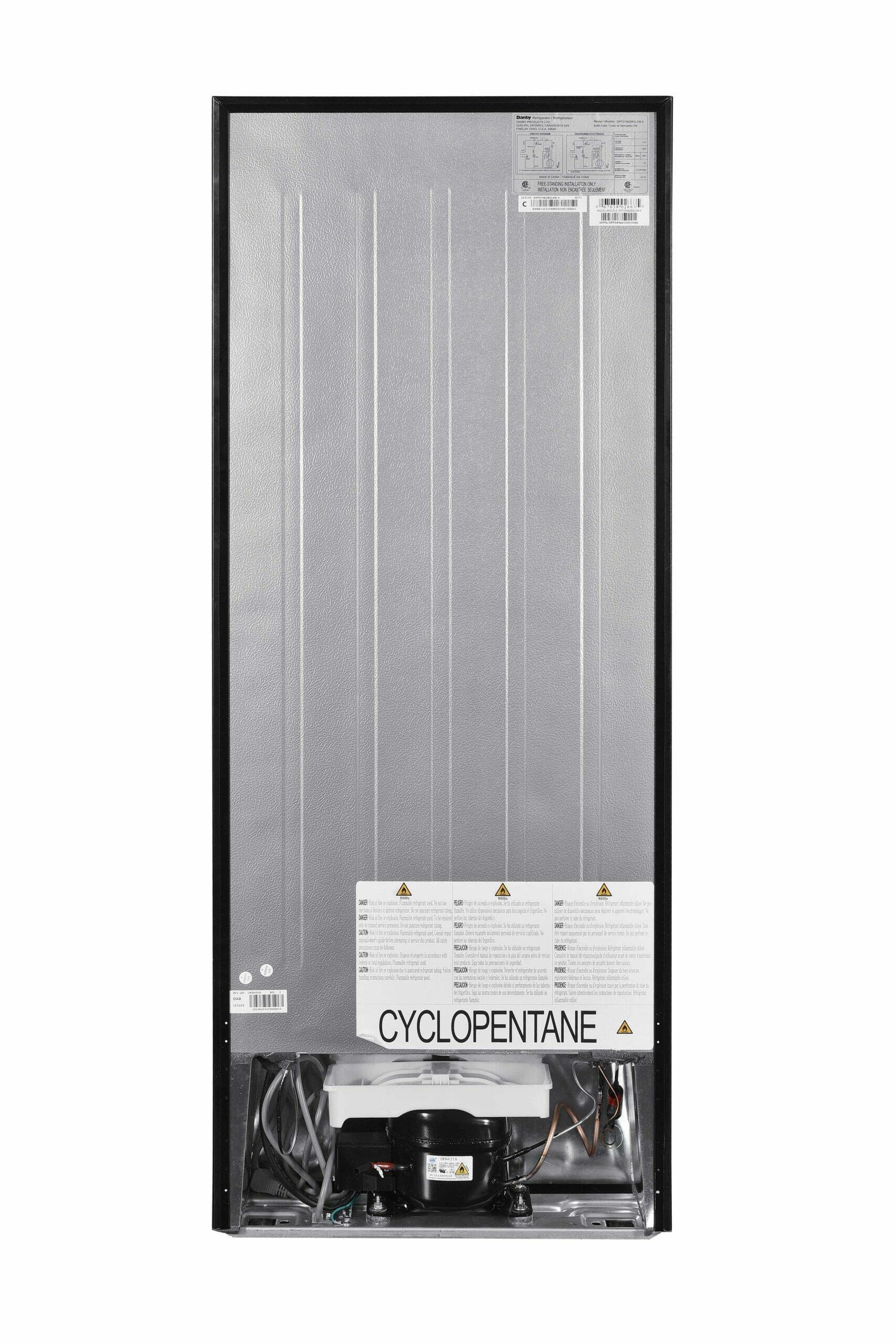 Danby DPF074B2BSLDB 7.4 cu ft Compact Refrigerator - Stainless Steel Top Freezer Apartment Fridge - Perfect for Dorms, Small Kitchens & Office Spaces