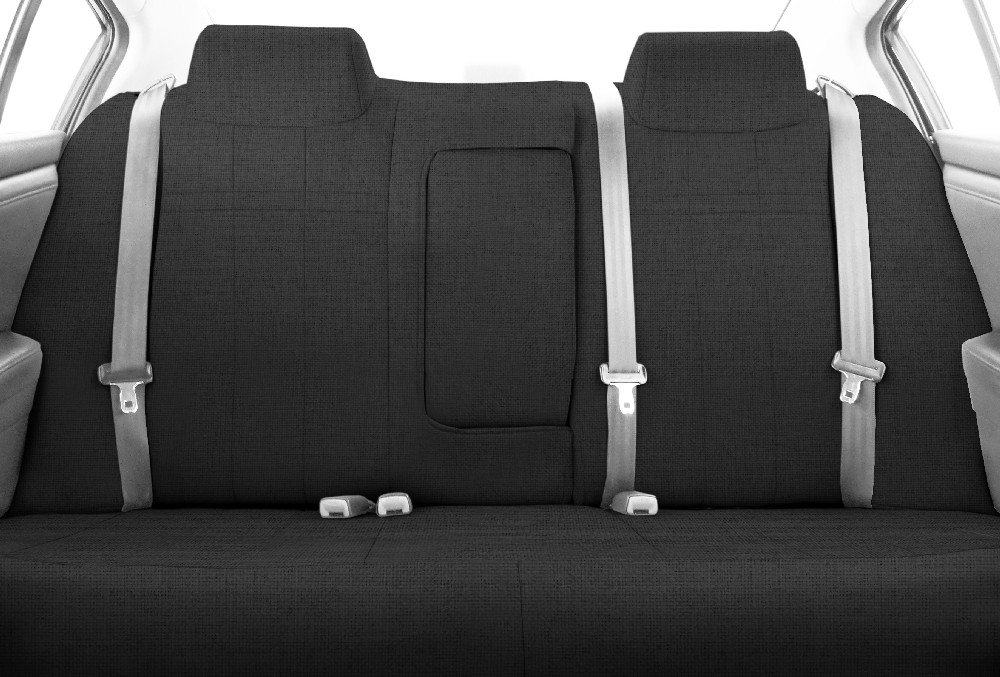 CalTrend Rear 40/60 Split Bench Seat Covers for 2005-2011 Toyota Tacoma - Charcoal Tweed Fabric with Matching Insert & Trim | Durable Protection for Truck Seats