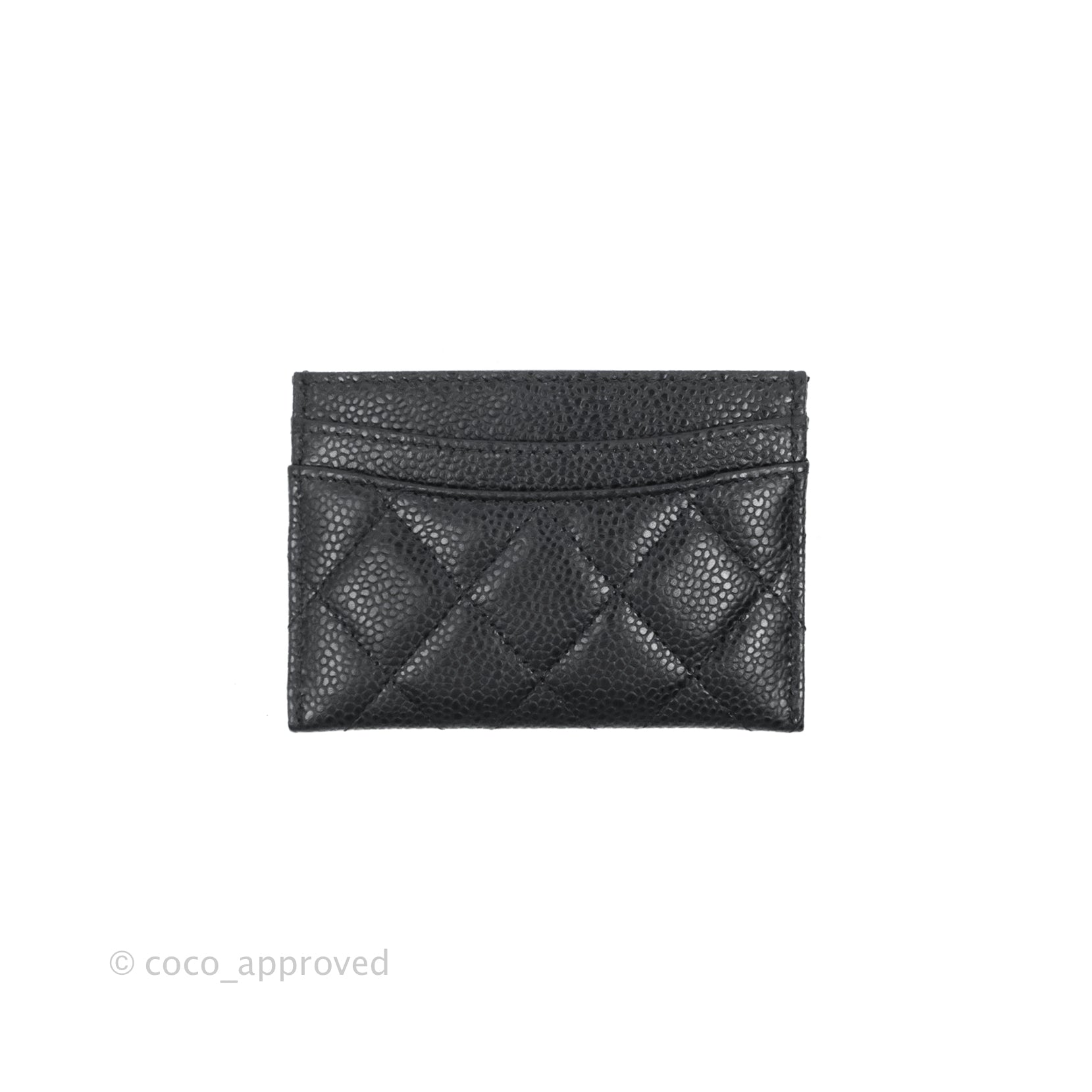 Chanel Classic Flat Card Holder in Black Caviar Leather with Gold Hardware - Luxury Wallet for Women, Perfect for Everyday Use & Gift Giving