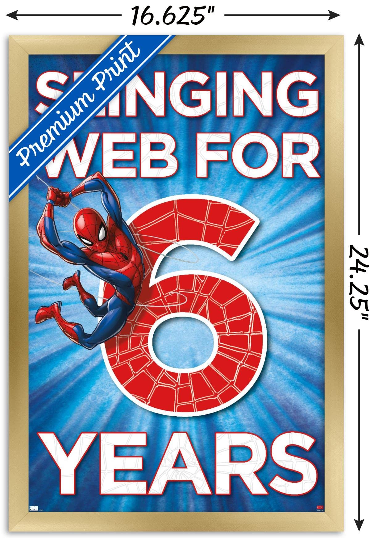 Marvel Spider-Man Happy 6th Birthday Wall Poster - 22.4