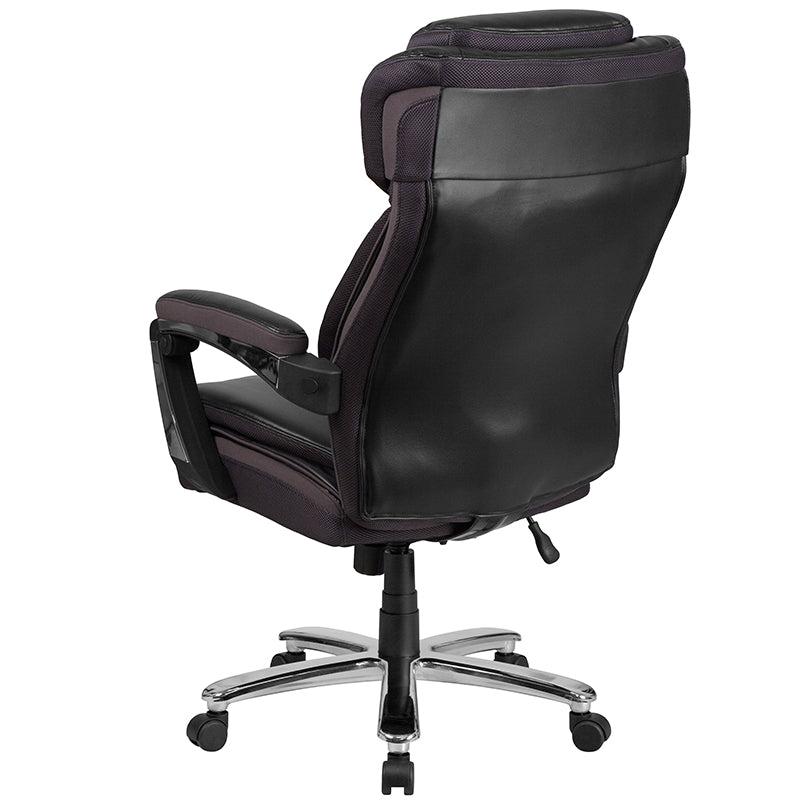 HERCULES Series Big & Tall 500 lb. Capacity Black LeatherSoft Executive Swivel Ergonomic Office Chair with Adjustable Headrest - Perfect for Home Office, Gaming, and Heavy-Duty Workspaces