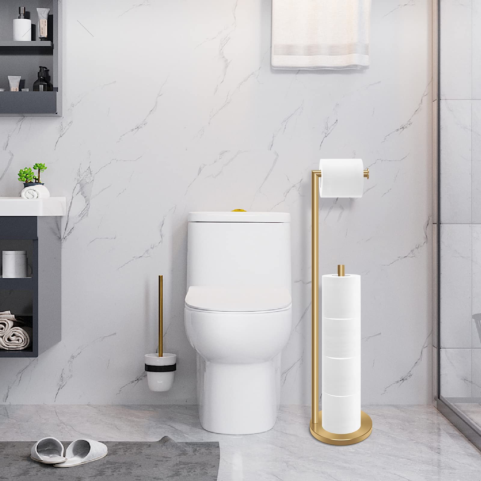 Premium RRM Free Standing Toilet Paper Holder - 26.4