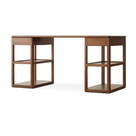 Premium Black Walnut Solid Wood Modern Study Desk - Handcrafted Writing Table for Home Office, Library & Workspace - Ergonomic Design for Comfortable Studying & Remote Work