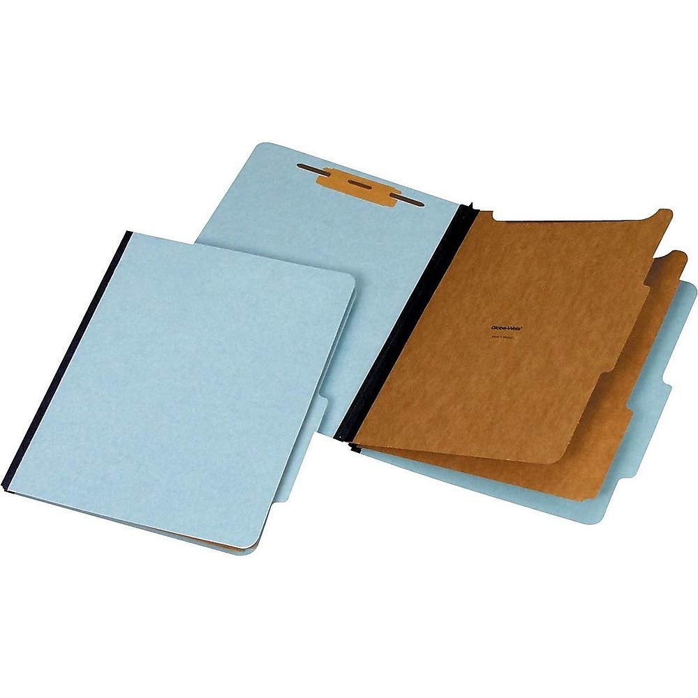 Staples Recycled Classification Folders - Letter Size, 2-Partition File Folders in Blue (20 per Box) - Perfect for Office Organization, School Supplies & Document Filing