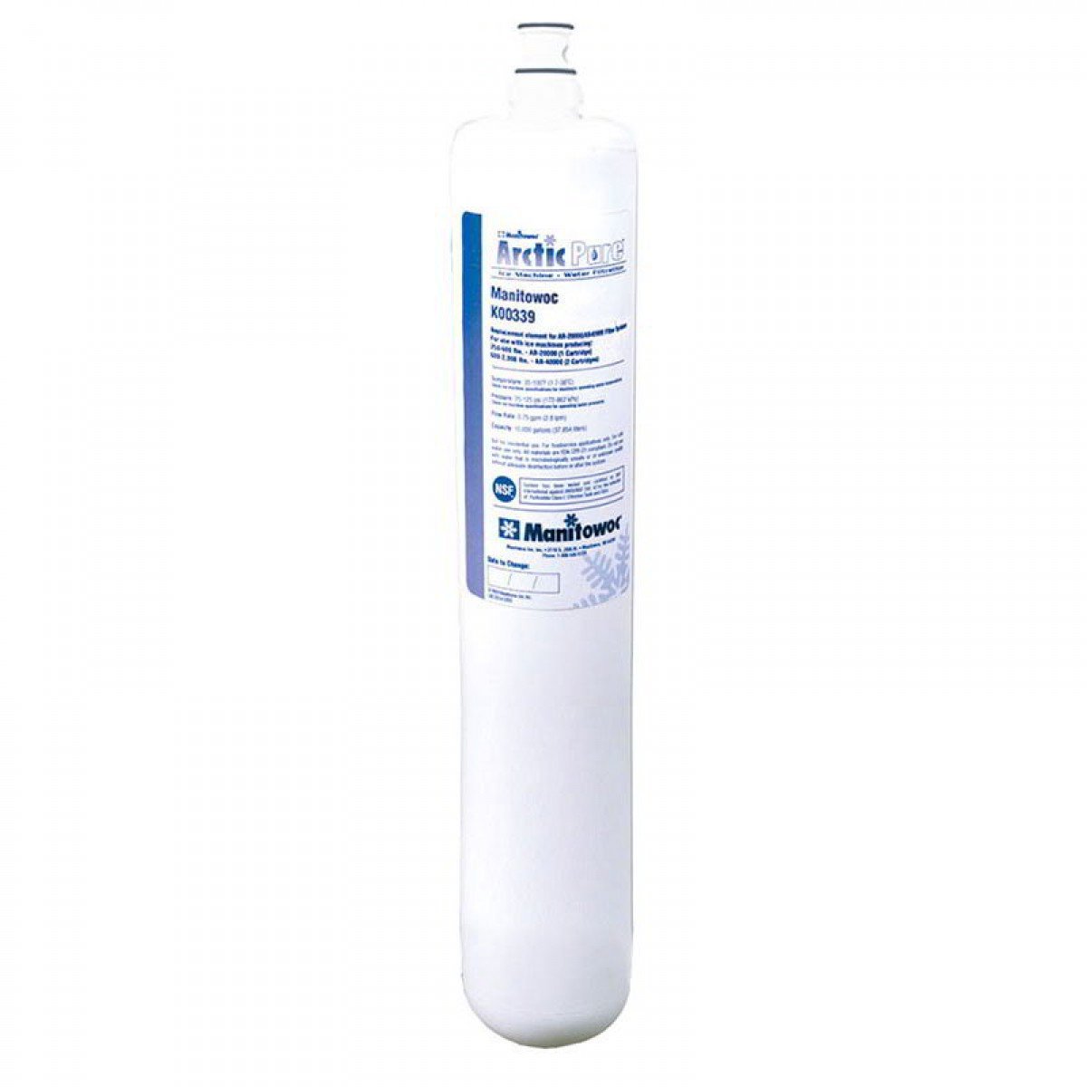 Manitowoc MANITOWOC-K00339 Arctic Pure Ice Maker Replacement Water Filter Cartridge - Compatible with Manitowoc Ice Machines, Perfect for Restaurants, Bars, and Home Use
