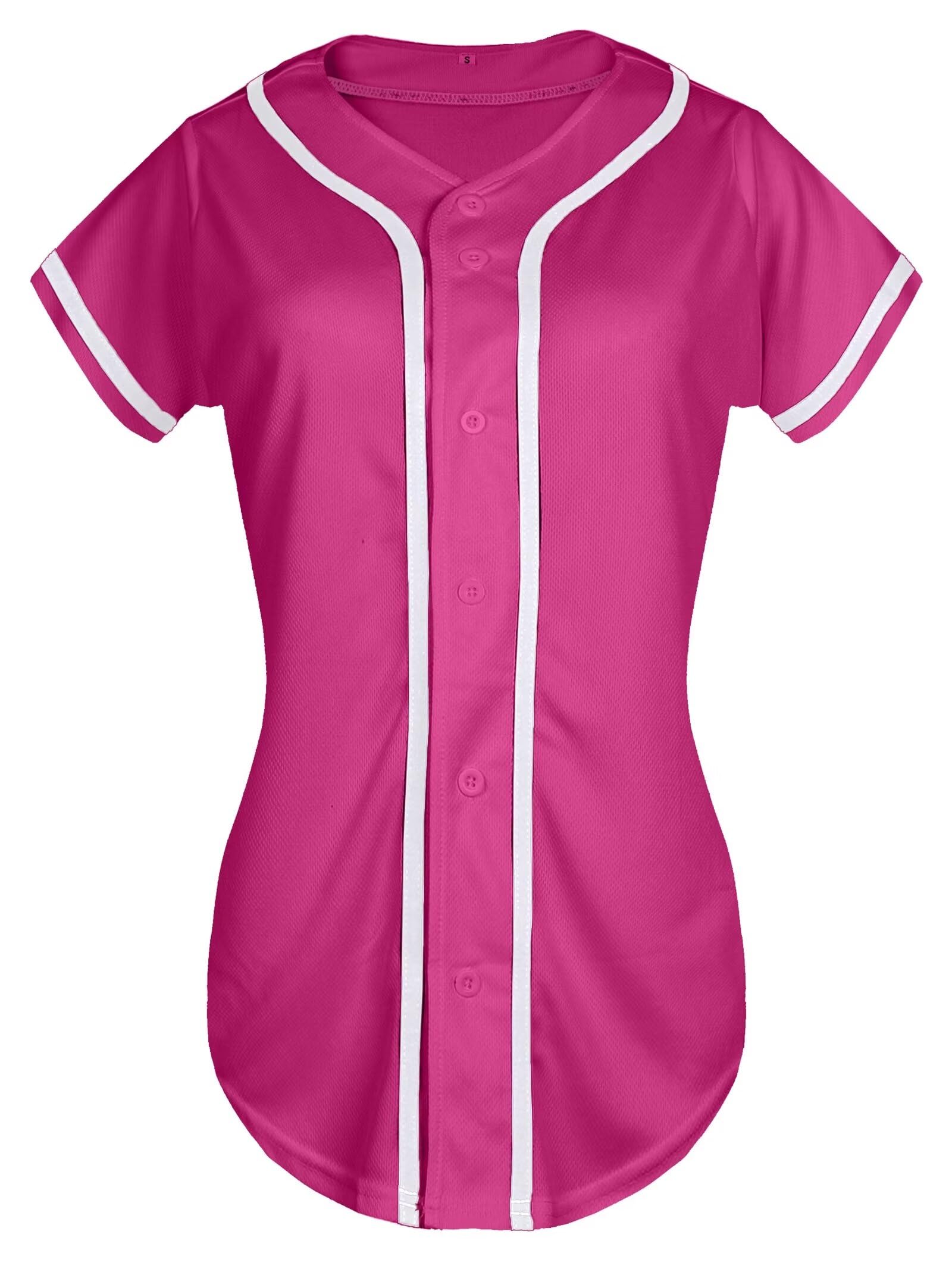 Women's Baseball Jersey Button Down Softball Shirt - Short Sleeve Hip Hop Tee for Active Team Sports & Casual Wear | Perfect for Games, Practice, and Street Style Fashion
