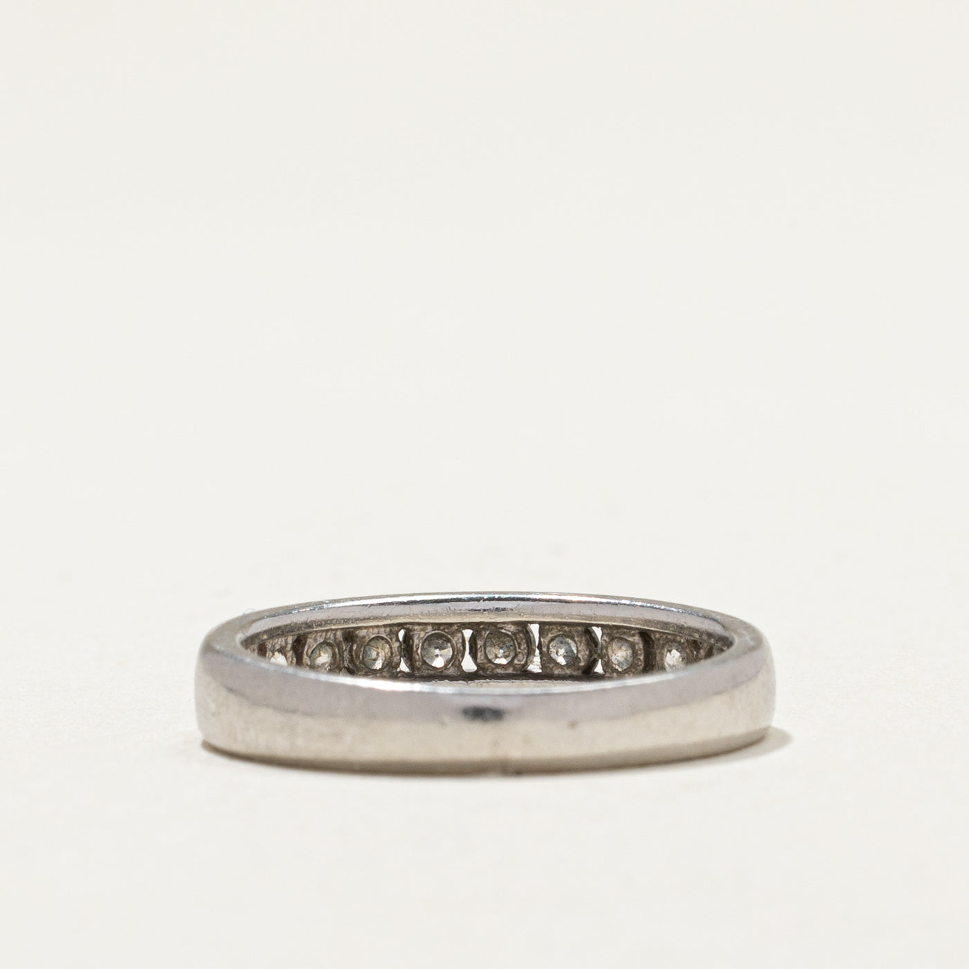Platinum Semi Eternity Diamond Ring 0.39ctw Size 5.25 - Elegant Wedding Band, Anniversary Gift for Her, Perfect for Proposals & Special Occasions