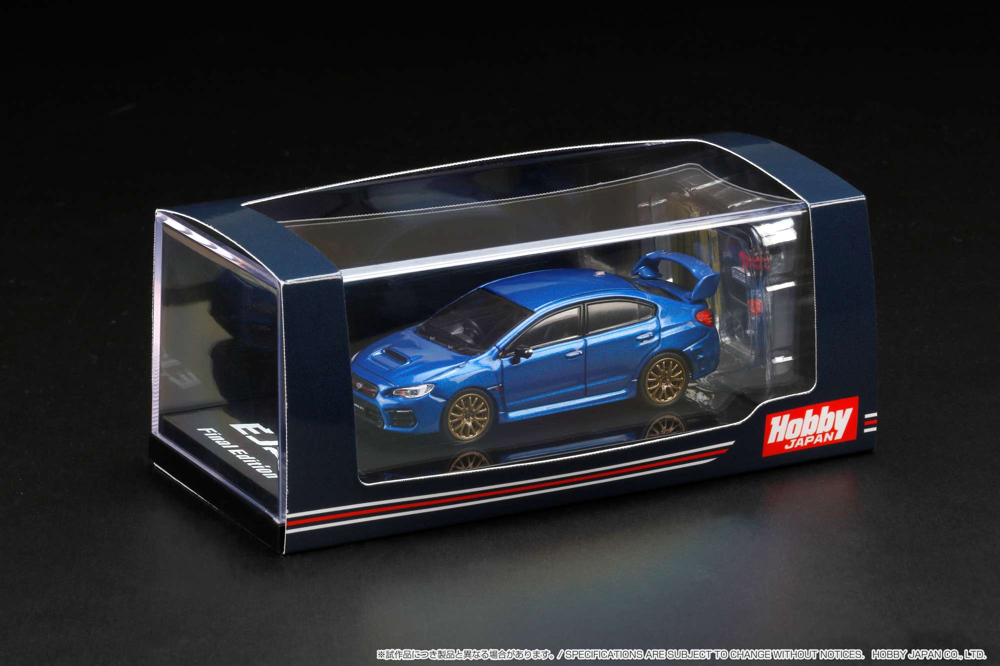 1:64 Subaru WRX STI EJ20 Final Edition Diecast Model Car - WR Blue Pearl with Engine Display - Collectible Japanese Hobby Car for Display & Racing Enthusiasts