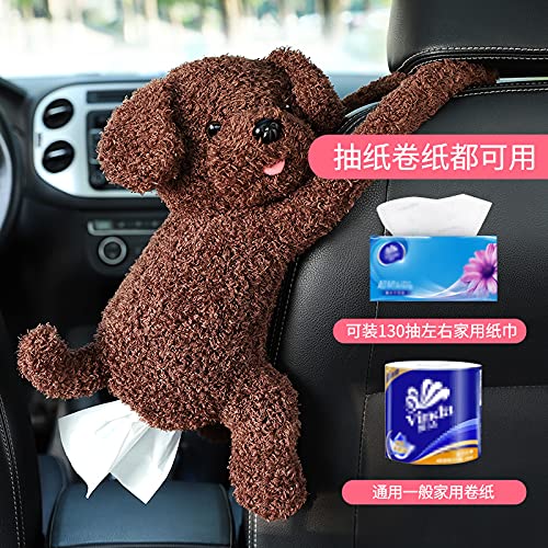 TwoTigers Short Plush Car Tissue Box Holder - Cute Cartoon Napkin Dispenser for Car, Home & Office - Soft Plush Car Accessories for Tissue Storage & Organization