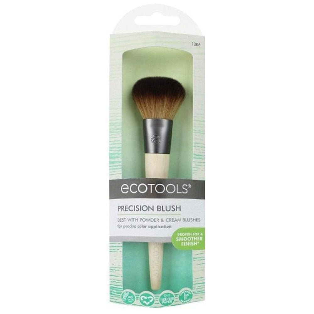 EcoTools Precision Blush Brush - Vegan Makeup Brush for Soft, Even Application - Perfect for Cream & Powder Blush, Contouring & Highlighting - Eco-Friendly Bamboo Handle (Great for Travel & Professional Makeup Kits)