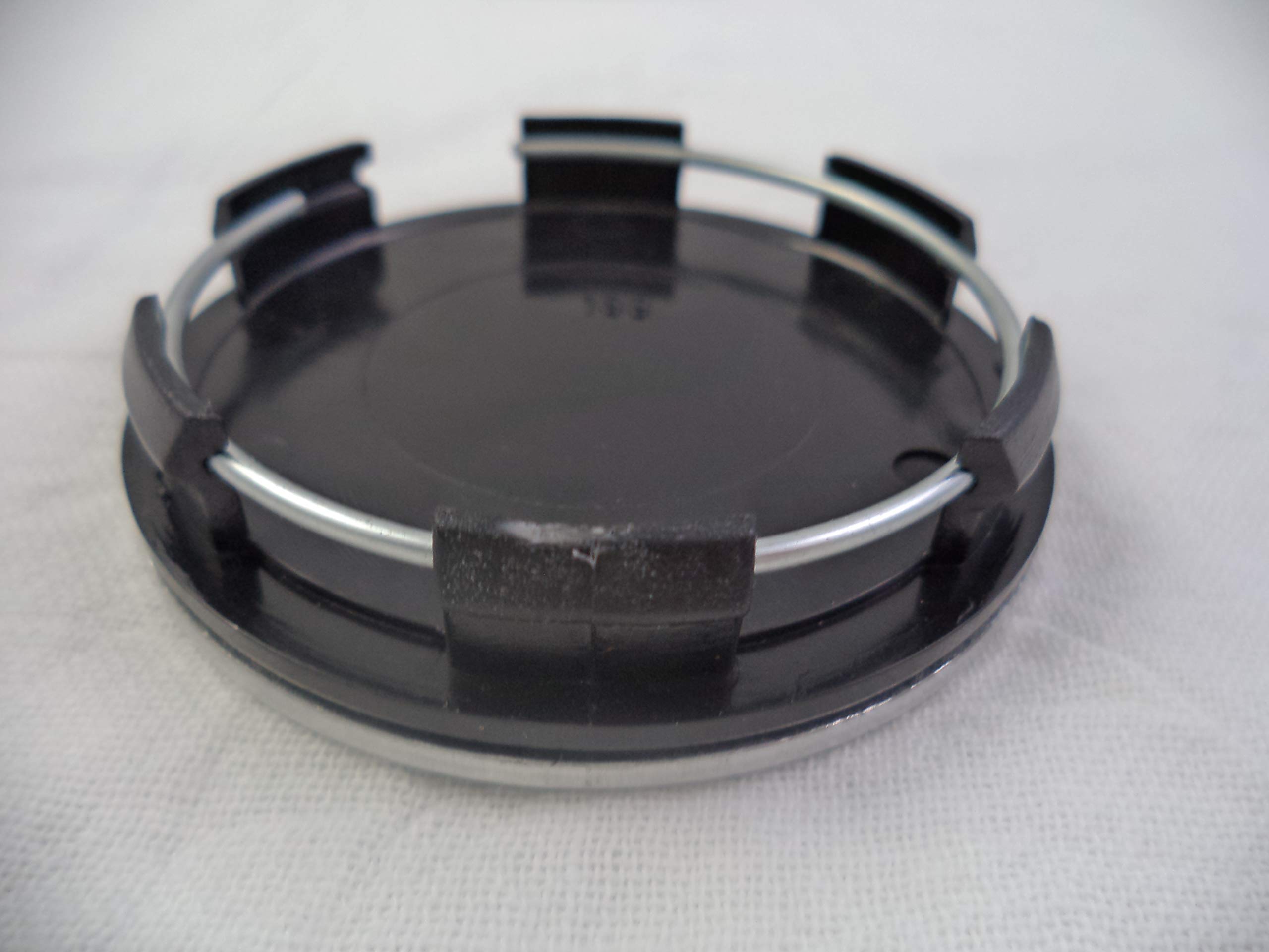 Custom Chrome/Black Logo Wheel Center Caps (Set of 4) - Premium Hub Caps for Cars, Trucks & SUVs - Perfect for Upgrading Vehicle Appearance & Protecting Wheel Hubs