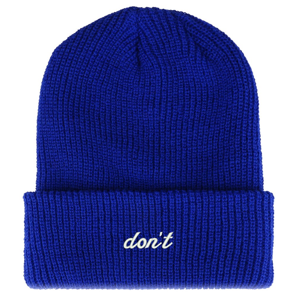 Trendy Embroidered Ribbed Cuffed Knit Beanie for Women & Men - Winter Warm Hat for Outdoor Activities, Skiing, and Casual Wear
