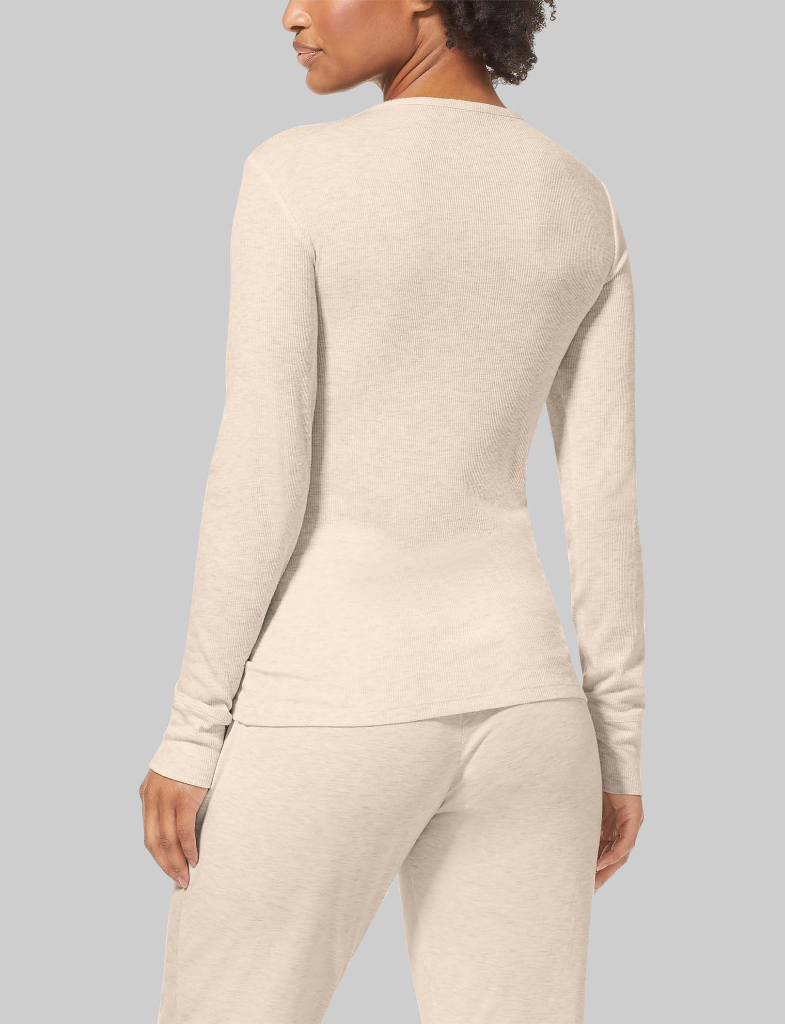 Women's Casual Henley Long Sleeve Shirt - Soft Cotton Relaxed Fit Top for Lounge, Sleep & Everyday Wear