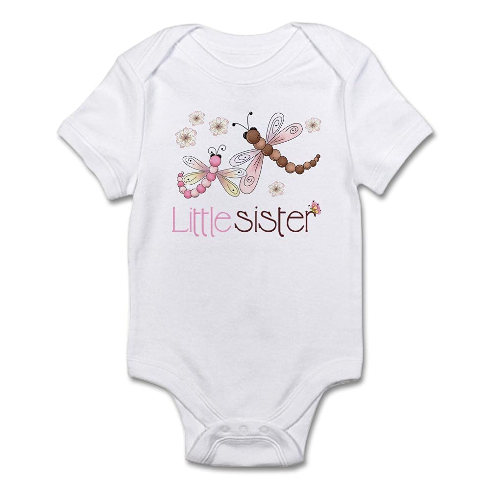 Little Sister Dragonfly Infant Baby Bodysuit - Cute & Comfortable Newborn Onesie for Girls - Perfect for Family Photos, Baby Showers & Special Occasions