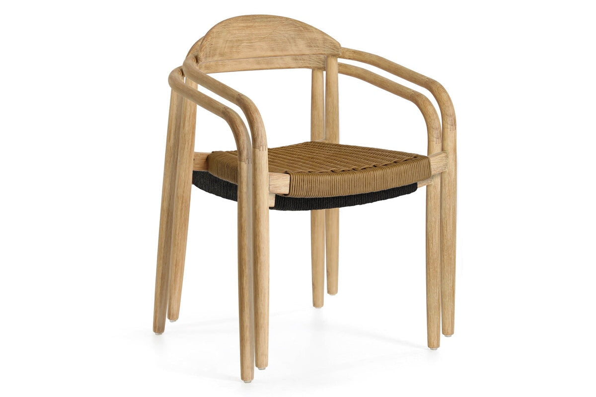 Como Glynis Casual Dining Wooden Rope Chair - Modern Farmhouse Style Accent Chair for Living Room, Bedroom, or Patio - Perfect for Relaxing and Entertaining Guests
