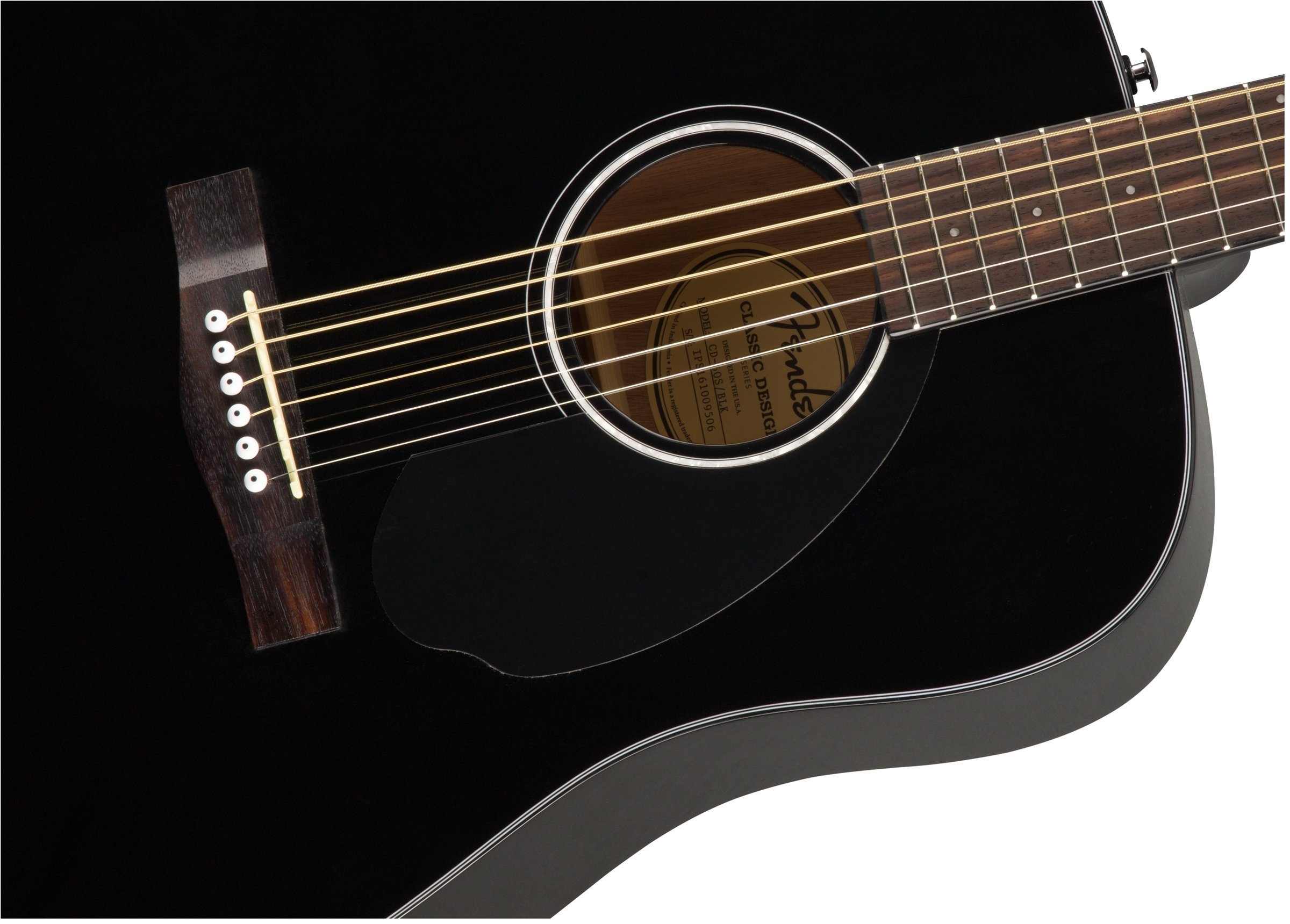 Fender CD-60S Solid Top Dreadnought Acoustic Guitar - Black with Hard Case, Tuner, Strap, Strings, Picks & Instructional DVD | Perfect for Beginners, Live Performances & Home Practice