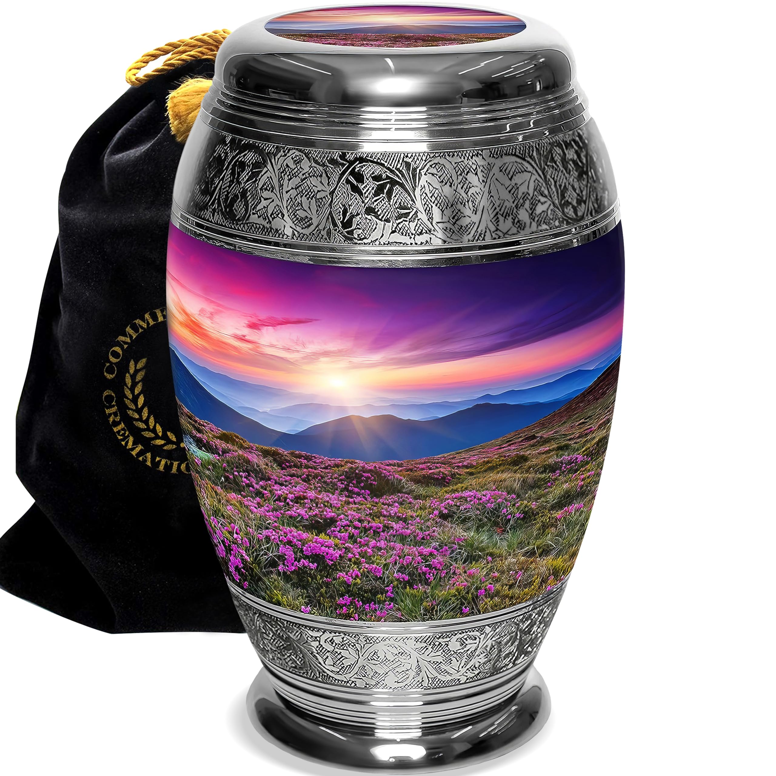 Heaven on Earth Extra Large Personalized Cremation Urn for Adult Male Ashes - Handcrafted Decorative Urn for Human Ashes - Perfect for Memorial Services, Home Display & Funeral Ceremonies