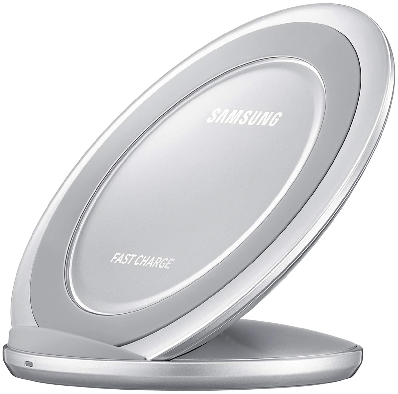Samsung Qi Certified Fast Wireless Charger Pad & Stand - 15W Fast Charging for iPhone 15/14/13, Galaxy S23/S22 - Adjustable Stand for Desk, Nightstand & Office Use - Silver
