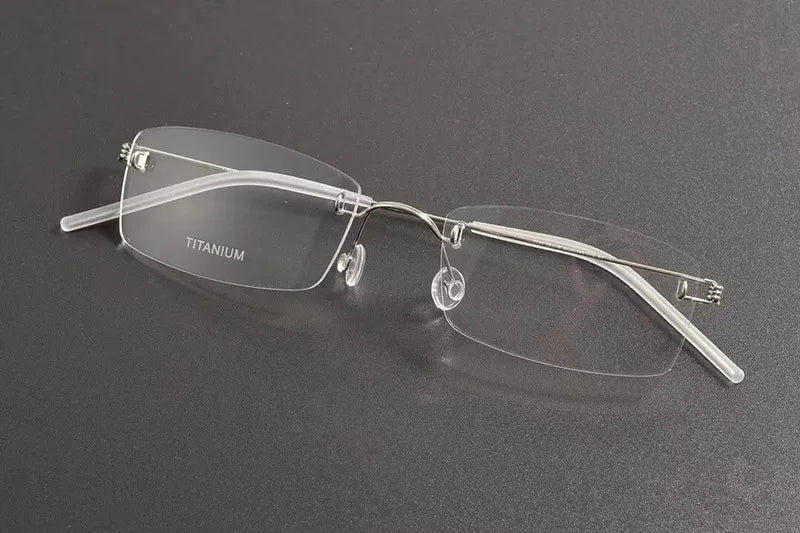 Aimee Unisex Rimless Square Screwless Titanium Eyeglasses 2120 - Lightweight Durable Frame for Reading, Computer Work & Everyday Wear