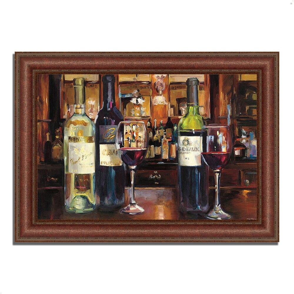 Framed Painting Print 'A Reflection of Wine' by Marilyn Hageman - Ready to Hang Wall Art for Dining Room, Bar Decor & Wine Lover Gifts